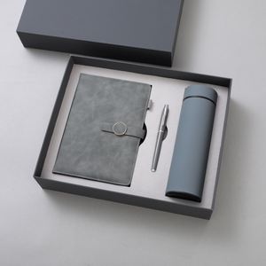 Set de Regalo Promocional de Lujo al por Mayor: Cuaderno de Tapa Dura de Cuero PP Azul, Bolígrafo, Termo y Botella de Agua Personalizados - Product Image 3