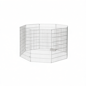 Recinto per animali a 8 pannelli in ferro zincato 21,3 x 31,5 pollici, box per animali domestici, colore argento - Product Image 1