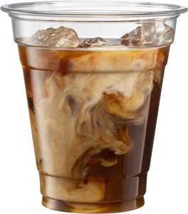 Vasos Desechables Transparentes de PET de Pared Simple y Fondo Plano de 89 mm, Personalizados, de 10 oz a 24 oz, para Bebidas Frías y Té, Ecológicos - Product Image 1