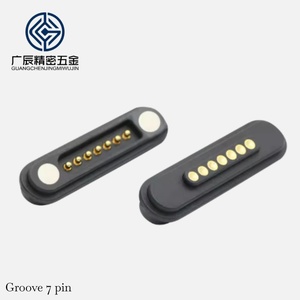 Conector Magnético Pogo Pin <span class=keywords><strong>de</strong></span> Latón <span class=keywords><strong>de</strong></span> 2.3 mm <span class=keywords><strong>de</strong></span> Paso, 7 Pines, Corriente Nominal <span class=keywords><strong>de</strong></span> 12V 2A, Terminales Macho/Hembra para Aplicaciones <span class=keywords><strong>de</strong></span> <span class=keywords><strong>Carga</strong></span> Portátiles - Product Image 1