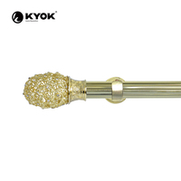 Tringle à rideaux KYOK Premium - Embout décoratif ajouré avec accents en cristal