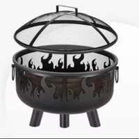 Brasero portable de haute qualité fabriqué en usine, avec revêtement en poudre, barbecue avec fourche à feu pour se réchauffer