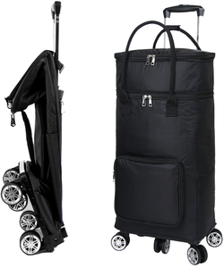 2 में 1 स्टील सुपरमार्केट शॉपिंग ट्रॉली उपयोगिता कार्ट मोबाइल पोर्टेबल फोल्डेबल ट्रैवल बैग शॉपिंग कार्ट शॉपिंग ट्रॉली - Product Image 1