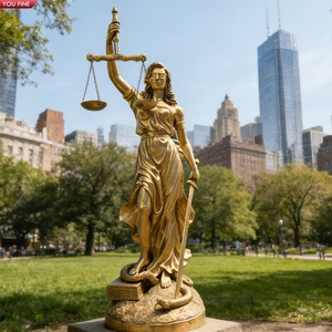 Estatua de la Dama de la Justicia en Bronce Dorado YOUFINE para Decoración de Instituciones y Exteriores - Product Image 2