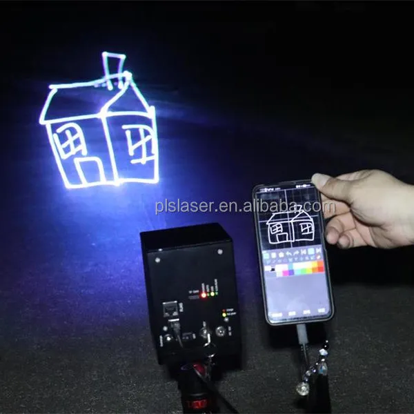 Portable laser show lasercube texte animation projecteur de lumière laser mini 3W RGB laser cube