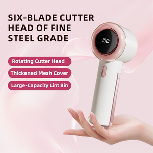 شاشة ليد كهربائية محمولة قابلة لإعادة الشحن <span class=keywords><strong>2</strong></span> في 1 ، فولاذ مقاوم للصدأ صغير للملابس ، قماش حلاقة شعر الحيوانات الأليفة - Product Image 3