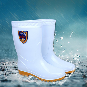 Bottes de pluie professionnelles blanches de qualité alimentaire, résistantes à l'huile, aux acides et aux alcalis, antidérapantes, résistantes à l'usure, chaussures de chef - Product Image 1