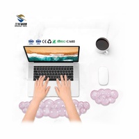Tapis de Souris en Gel de Silicone Transparent en Forme de Raisin de Dessin Animé, Ensemble de Tapis de Jeu Imprimé UV, Couleurs Personnalisables, Logo, Repose-Poignet, Petit Coussinet de Soutien