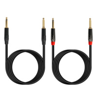 Bonne qualité Nickel Gold 1/4 6.35mm Audio muet silencieux Mono TS guitare prise connecteur Jack