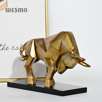 Feng Shui bureau bureau ornements à la main décoration de la maison pièce maîtresse moderne luxe or taureau Animal Statue