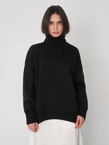 <span class=keywords><strong>Pull</strong></span> <span class=keywords><strong>vintage</strong></span> à col roulé uni, tissé à la main, épais, coupe ample, automne-hiver 2025, style européen et américain - Product Image 4