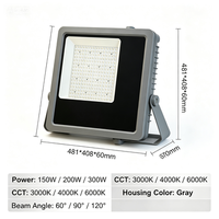 Projecteur LED d'urgence en aluminium pour stades sportifs et jardins, lumière du jour 5000K, angle de faisceau réglable, contrôle par application, intérieur