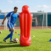 Vente en gros usine – Mannequin de football gonflable portable pour adulte, rouge et jaune, 175 cm, en PVC, très populaire, pour intérieur et extérieur