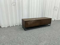 Commode moderne de luxe à 2 tiroirs en bois massif, console multimédia minimaliste artisanale pour salon