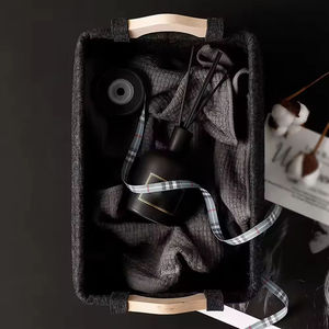 Panier organisateur en feutre avec poignée en bois, pour le rangement de bureau, cosmétiques, maquillage, sous-vêtements, chaussettes, <span class=keywords><strong>soutien</strong></span>-<span class=keywords><strong>gorge</strong></span>, vente en gros, personnalisable - Product Image 4