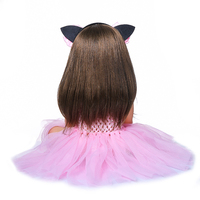 Muñeca NPK de 55 cm, Muñeca Bebé Princesa Rosa, Juguete de Silicona Suave, Cuerpo Completo de Silicona, Muñeca Reborn