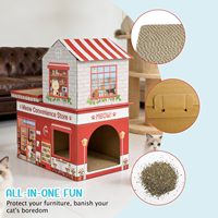 Casa para Gatos Plegable y Reciclable de Cartón, Cueva para Gatos de Papel con Impresión Personalizada, Caja de Refugio Ecológica para Mascotas en Interiores