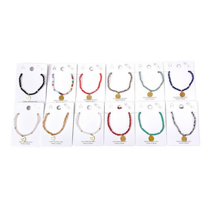 Braccialetto Elastico con Cristalli a Forma di Faccina Sorridente, Accessorio di Moda, Gioiello Unisex da Regalo - Product Image 1