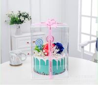 Nouvelle boîte d'expédition carrée haute et transparente en plastique pour gâteaux lourds à 3/4 étages, idéale pour la pâtisserie