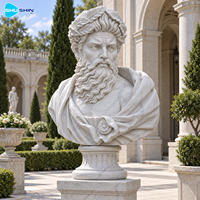 Buste de philosophe en marbre grec, sculpture en pierre sculptée à la main, portrait durable, décoration pour villa, hôtel, musée, cour, galerie, hall