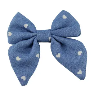 El último diseño barato Baby Denim Hair Bow