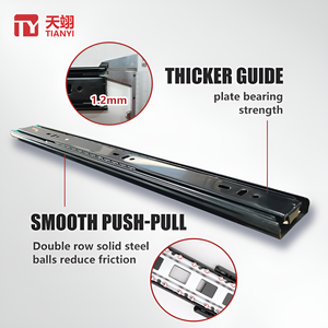 Thép Không Gỉ Nội Thất Tủ Kính Thiên Văn Kênh Bóng Mang Trượt <span class=keywords><strong>45Mm</strong></span> Chiều Rộng Ngăn Kéo Hướng Dẫn Trượt Cho Ngăn Kéo - Product Image 3