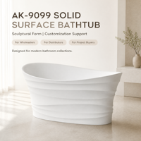 Baignoire ovale irrégulière en surface solide blanche haute brillance personnalisable, épaisseur et taille sur mesure, pour hôtels et usage commercial, baignoire artificielle