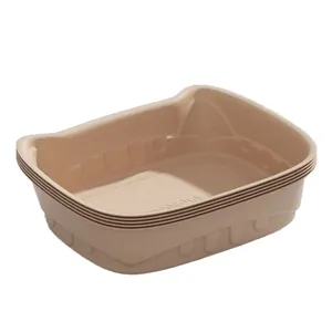 Recycled Eco Friendly Molded Biodegradable Disposable Paper Pulp Kitty Cat Litter Box Tray for Cats