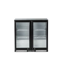 Réfrigérateur de bar commercial à 2 portes avec portes vitrées à charnières pour bar et restaurant