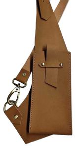 Sac de poitrine en cuir véritable à motif bonbon tendance avec rivets et lettres décoratives - Product Image 3