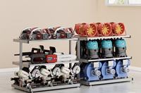 Étagères de présentation de vente au détail multifonctionnelles en acier allié durable, double face, grande capacité, équipement de stockage de marchandises robuste