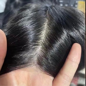Perruque pour homme 100% cheveux naturels Remy vierges, base en soie, effet cuir chevelu naturel, toupet pour homme - Product Image 4