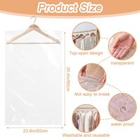 Housse de vêtement transparente Caijie extra longue pour nettoyage à sec, sac de rangement suspendu pour vêtements