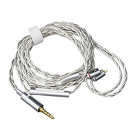 CCA C2 Kabel Audio Earphone In-Ear Berlapis Perak Monitor Resolusi Tinggi 2 PIN Ponsel Android 3.5Mm 0.75/0.78Mm 1.2M