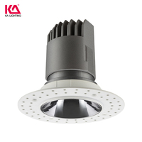 Downlight LED anti-éblouissement pour éclairage intérieur, orientable, 6W 8W 12W 15W, COB, aluminium, moderne, IP54, encastré profond, sans cadre
