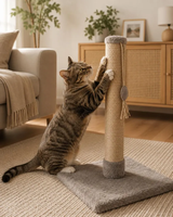 Tiang Garukan Kucing dari Tali Sisal dengan Mainan Gantung