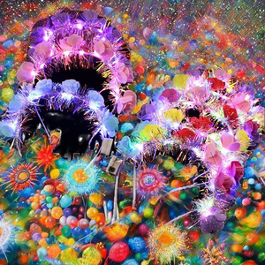 Venta al por mayor nuevo diseño LED flor diadema luminosa <span class=keywords><strong>guirnalda</strong></span> pelo aro juguetes para niños pequeños regalos Venta caliente para la graduación - Product Image 3