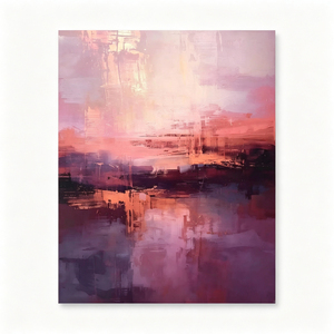 Dipinto Pastello Morbido Tramonto Sognante, Arte Astratta Fatta a Mano per Decorazione <span class=keywords><strong>Camera</strong></span> da Letto Moderna per Ragazze - Product Image 6