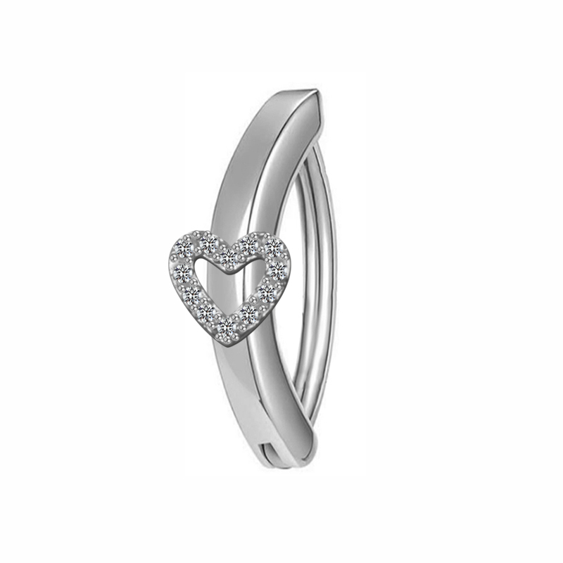 silver heart clip on