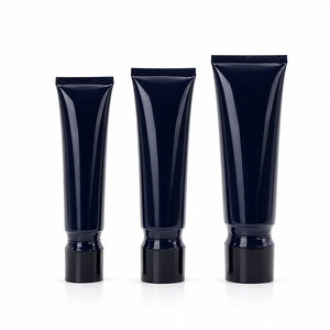Tubo Cosmético Ovalado de Plástico Negro con Tapa de Rosca para Protector Solar y Crema BB - Product Image 2