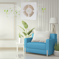 Ventilador de Extracción Eléctrico de Plástico de Alta Calidad con Certificación CE para Baño y Cocina, Montaje en Pared/Techo, 6 Pulgadas, IPX4, 210 M3/h, Tipo Bola
