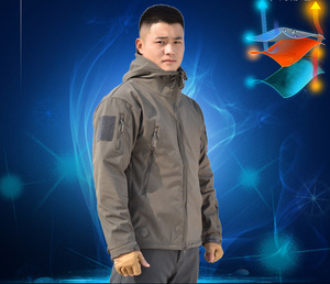 <strong>Men</strong> Outdoor Hiking Waterproof Tactical Style <strong>Jackets</strong> Hiking Suit Thick <strong>Canvas</strong> Windbreaker Camouflage <strong>Jackets</strong> - Product Image 3