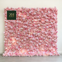 Rideau mural en tissu de fleurs de soie faites à la main, roses roses et rouges, pour fond de photographie, vente en gros
