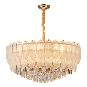 Lámpara de plumas LED redonda con múltiples cabezales E27 para decoración del hogar y sala de estar - Product Image 3