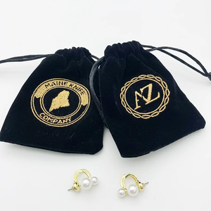 Wholesale Custom Logo Black Velvet Pouch Perfume Storage Drawstring Bag Packaging Velvet Jewelry Bag With Logo Printing - Product Image 4