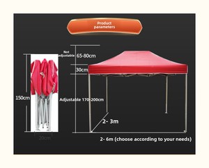 Bán buôn màu xanh trắng đen 3x3m hình lục giác bật lên không thấm nước có thể gập lại ngoài trời 10 * 10ft Lều tán thương mại cho thấy các bên hông - Product Image 3