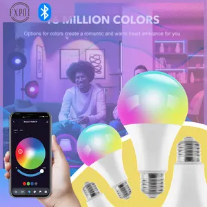 Fxpot Smart Led Light Popular Alexa Products Wholesale E27 Bulb Tuya RGB Color Change 10w Bluetooth Led Light Smart Bulbs