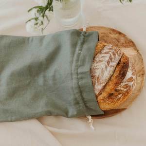 Sac à pain en lin de qualité alimentaire et couverture de levage pour pain au levain fait maison, sac de transport réutilisable pour pain, sacs à pain personnalisés - Product Image 6