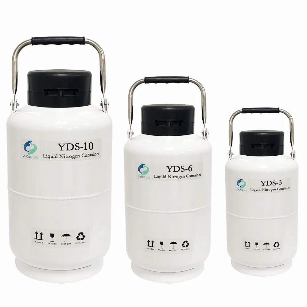 Contenedor de nitrógeno líquido de inseminación artificial 3L Tanque de semen de ganado pequeño Recipiente de almacenamiento criogénico de 3 litros Dewar