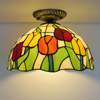 Plafonnier Tiffany en fer rétro européen à LED et cristal, blanc chaud, pour chambre, bureau, bar, café, couloir, hall, ambiance chaleureuse et romantique, économe en énergie